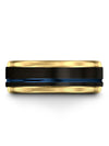 Tungsten Wedding Band Black and Blue Tungsten Engagement Rings for Couple Black - Charming Jewelers