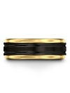 Customized Wedding Band Tungsten Rings for Female Step Flat Black Fucshia 8mm - Charming Jewelers