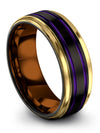 Simple Wedding Rings Sets Him and Husband Ladies Tungsten Black Rings Womans - Charming Jewelers