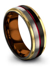 Wedding Bands and Band Tungsten Engagement Rings for Couple Black Metal Band - Charming Jewelers