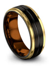 Wedding Rings for Friendship 8mm Black Line Tungsten Rings Promise for Womans - Charming Jewelers