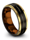 Wedding Black Band for Ladies Tungsten Black Ring for Guys Black Mens Gunmetal - Charming Jewelers