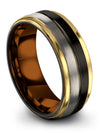 Black Plain Wedding Ring Woman&#39;s Tungsten Wedding Bands Black Plated His - Charming Jewelers