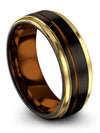 Black Plain Wedding Ring Woman&#39;s Tungsten Wedding Bands Black Plated His - Charming Jewelers