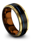 Black Wedding Band Male Wedding Band Tungsten Men&#39;s 8mm Black Ring Personalized - Charming Jewelers