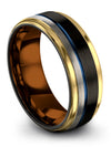 Wedding Black Rings Sets for Boyfriend and Fiance Engravable Tungsten Bands - Charming Jewelers