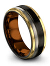 Wedding Ring Sets Wife and Boyfriend Womans Black Gunmetal Tungsten Wedding - Charming Jewelers