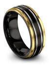 Wedding Band Sets His and Fiance Tungsten Wedding Ring for Man 8mm Simple - Charming Jewelers