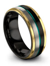 Black Wedding Band for Boyfriend and Fiance Tungsten Carbide Engagement Band - Charming Jewelers