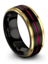 Brushed Promise Rings Men&#39;s Tungsten Band for Man Engraved Couple Band Promise - Charming Jewelers