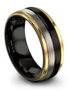 8mm Black Wedding Band for Guy Wedding Rings Tungsten Carbide Black Ring - Charming Jewelers