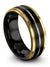 8mm Black Line Band Tungsten Bands Engagement Ring for Guy