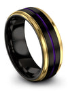 Black Wedding Band for Boyfriend and Fiance Tungsten Carbide Engagement Band - Charming Jewelers