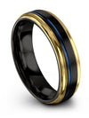 Unique Promise Band Tungsten 6mm Wedding Ring Black Band for Man Black - Charming Jewelers