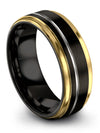 Woman&#39;s Middle Finger Ring Tungsten Black Bands for Mens 8mm Cute Promise Bands - Charming Jewelers