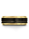 Black Wide Guys Wedding Band Tungsten Wedding Band for Him Engagement Lady Band - Charming Jewelers