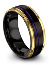 Wedding Matching Ring Tungsten Carbide Bands for Engagement Man Graduation Gift - Charming Jewelers