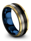Man Wedding Jewelry Tungsten and Black Wedding Band for Woman Black Unique - Charming Jewelers