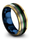 Black Ring Wedding Tungsten Bands for Womans Step Flat Simple Promise Ring - Charming Jewelers