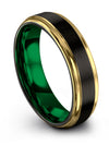 6mm Black Tungsten Engraved Rings for Lady Marriage Bands Anniversary Couple - Charming Jewelers