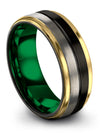 Unique Engagement Bands Tungsten Band Set Black Gift for Mens Husband Day - Charming Jewelers