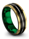 Wedding Band Black Guy Common Tungsten Ring Engagement Men Band Girlfriend - Charming Jewelers