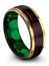 Womans Anniversary Ring Tungsten Black 8mm Black Tungsten Men&#39;s Wedding Bands - Charming Jewelers
