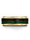 Black Green Wedding Rings Sets for Boyfriend and Wife 8mm Tungsten Rings Small - Charming Jewelers