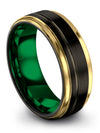 Wedding Black Bands Set for Girlfriend and Him 8mm Tungsten Band for Female - Charming Jewelers