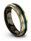 Him and Her Wedding Ring Wedding Bands Black Tungsten 6mm 15th Jewelry Rings - Charming Jewelers