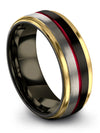 Black Promise Ring Sets His and Her Wedding Bands for Lady Tungsten Carbide - Charming Jewelers