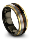 Black Tungsten Anniversary Ring for Male Tungsten Carbide Rings for Female - Charming Jewelers