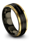 Black Band Promise Band Black Tungsten Carbide 8mm Simple Band Woman Gifts - Charming Jewelers