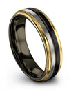 Couples Wedding Bands Sets Black Tungsten Wedding Bands Woman Black Plain Ring - Charming Jewelers