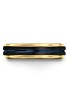Men&#39;s Black and Blue Tungsten Wedding Ring Black Tungsten Engagement Ring - Charming Jewelers