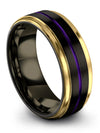 Black Wedding Ring Set Tungsten and Black Wedding Ring for Lady Groove Ring - Charming Jewelers