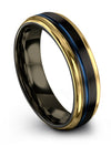 Fiance and Wife Promise Ring Black Tungsten Carbide Black Rings Him and Fiance - Charming Jewelers