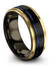 Tungsten Anniversary Ring Sets Black Wedding Bands for Man Tungsten Womans - Charming Jewelers