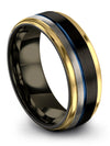 Engraved Wedding Band for Wife Wedding Bands Black Tungsten Carbide - Charming Jewelers