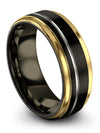 Black Matching Rings Woman Anniversary Ring Lady Ring Tungsten Black Simple - Charming Jewelers