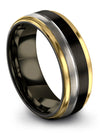 Wedding Ring Sets in Black Tungsten Matching Wedding Bands for Couples Black - Charming Jewelers