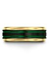 Black Green Promise Band Mens Black Tungsten Engagement Guys Ring for Man Cute - Charming Jewelers