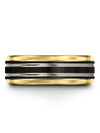 Male Black Anniversary Ring Sets Tungsten Matching Ring Personalized Couples - Charming Jewelers