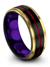 Wedding Ring for Guys Black Plated Tungsten Bands Black 8mm Bands Engagement - Charming Jewelers