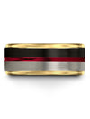 Wedding Bands for Mens Plain Exclusive Wedding Ring Black Guys Promise Ring - Charming Jewelers