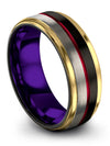 Woman Simple Wedding Rings Tungsten Band Wedding Love Band Black Engagement - Charming Jewelers