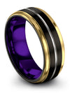 Male Carbide Promise Band Men&#39;s Wedding Tungsten Rings Female Bands Metal Black - Charming Jewelers