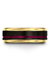 Matte Black Male Wedding Band Black Tungsten Rings for Men&#39;s Wedding Ring - Charming Jewelers
