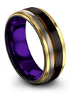 Black Wedding Band Set for Wife and Her Female Wedding Bands Tungsten Black - Charming Jewelers