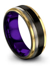 Groove Wedding Band Lady Tungsten Black Rings for Guys Woman&#39;s Black Tungsten - Charming Jewelers